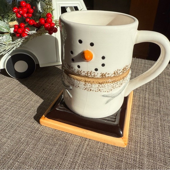 NEW - S’MORES MARSHMALLOW SNOWMAN ceramic coffee/cocoa mug/cup! SOOO CUTE! - Picture 13 of 15